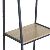 Unitate de intrare-raft Herevy, Stejar cu metal, negru, 101x35x160 cm