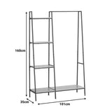 Unitate de intrare-raft Herevy, Stejar cu metal, negru, 101x35x160 cm