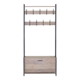 Unitate de intrare Ventoria, Stejar cu metal, negru, 84x30x182 cm