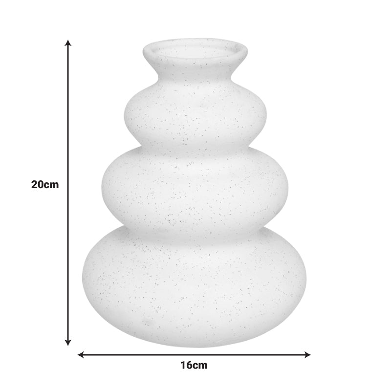 Vaza ceramica Delfar, Alb, 18x18x20 cm, imagine suplimentara