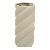 Vaza ceramica Dermel, Bej, 12x12x25 cm
