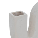 Vaza ceramica Snaky, Alb, 25x5x21 cm