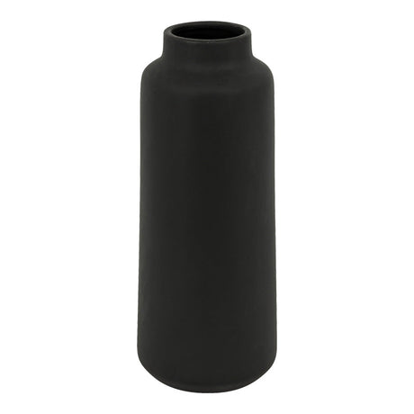 Vază decorativă ceramică Bender, Ceramică, Negru, 12x30 cm