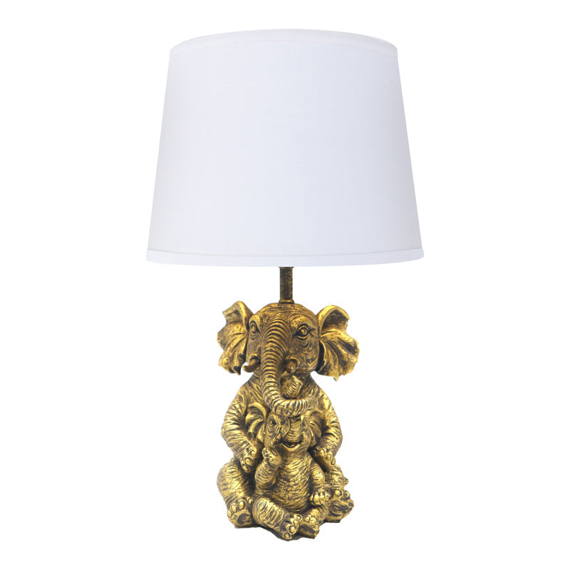 Veioza Eliom metal cupru, alb, 25x25x41 cm