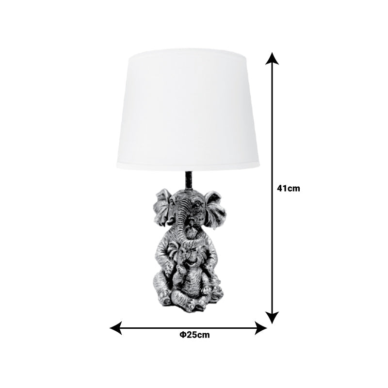 Veioza Eliom metal cupru, alb, 25x25x41 cm