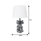 Veioza Eliom metal cupru, alb, 25x25x41 cm