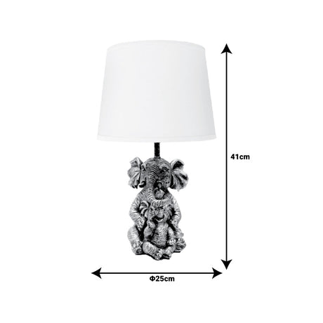 Veioza Eliom metal cupru, alb, 25x25x41 cm