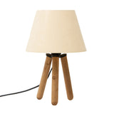 Veioza PWL-1071, textil si MDF, D22x32 cm - Alb-Natural