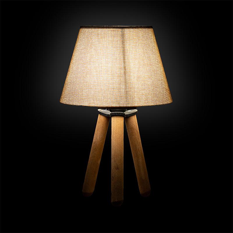 Veioza PWL-1071, textil si MDF, D22x32 cm - Bej-Maro-Nuc