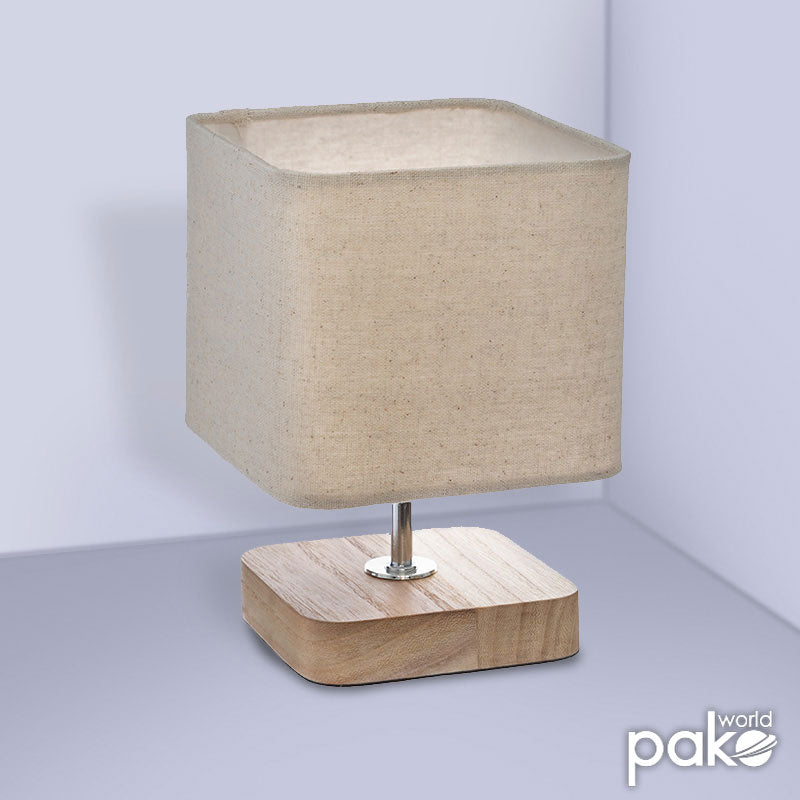 Veioza Sand lemn metal, Natur, 15x15x21 cm, imagine suplimentara