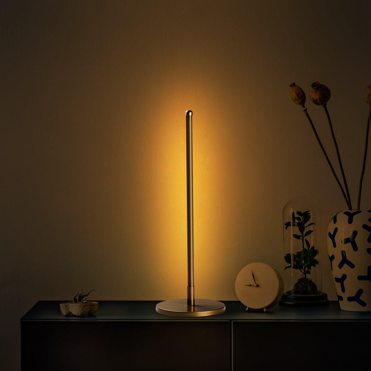 Veioză Stick 13315, 18x18x51 cm - Auriu