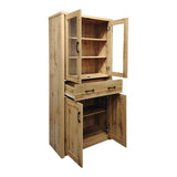 Vitrina-șifonier multifunctionala Nisso, Lemn, Alb - Stejar, 80x40x184 cm - Stejar