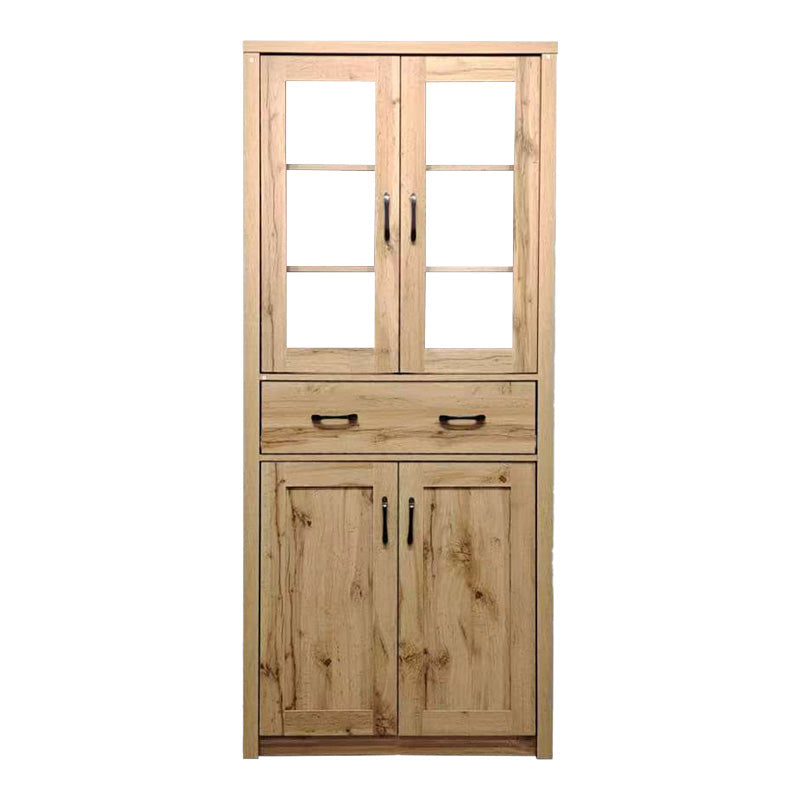 Vitrina-șifonier multifunctionala Nisso, Lemn, Alb - Stejar, 80x40x184 cm - Stejar