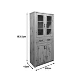 Vitrina-șifonier multifunctionala Nisso, Lemn, Alb - Stejar, 80x40x184 cm - Stejar
