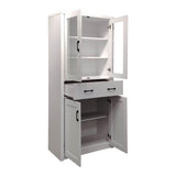 Vitrina-șifonier multifunctionala Nisso, Lemn, Alb - Stejar, 80x40x184 cm - Alb