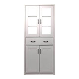 Vitrina-șifonier multifunctionala Nisso, Lemn, Alb - Stejar, 80x40x184 cm - Alb