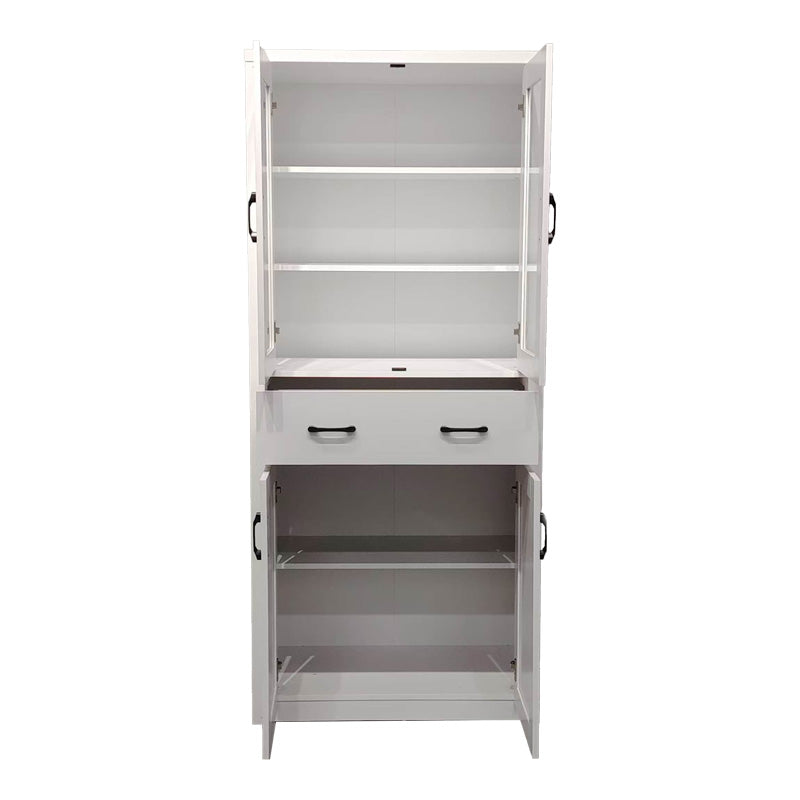 Vitrina-șifonier multifunctionala Nisso, Lemn, Alb - Stejar, 80x40x184 cm - Alb