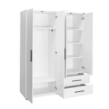 Dulap Haine GRD-642-BB-3 Home Collection® White, 4 usi si 2 sertare, Alb, 137x187x52 cm
