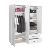Dulap Haine GRD-642-BB-3 Home Collection® White, 4 usi si 2 sertare, Alb, 137x187x52 cm