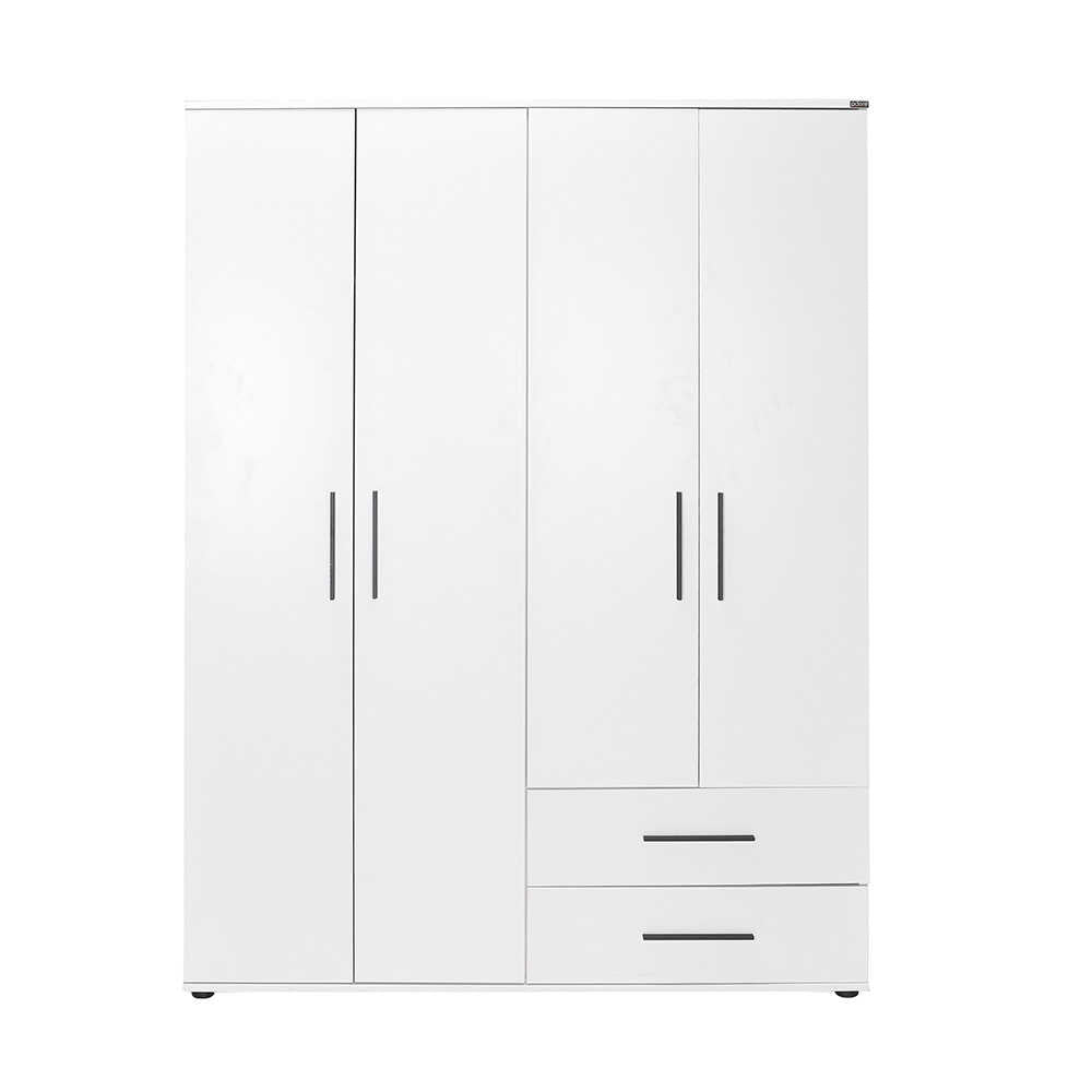 Dulap Haine GRD-642-BB-3 Home Collection® White, 4 usi si 2 sertare, Alb, 137x187x52 cm