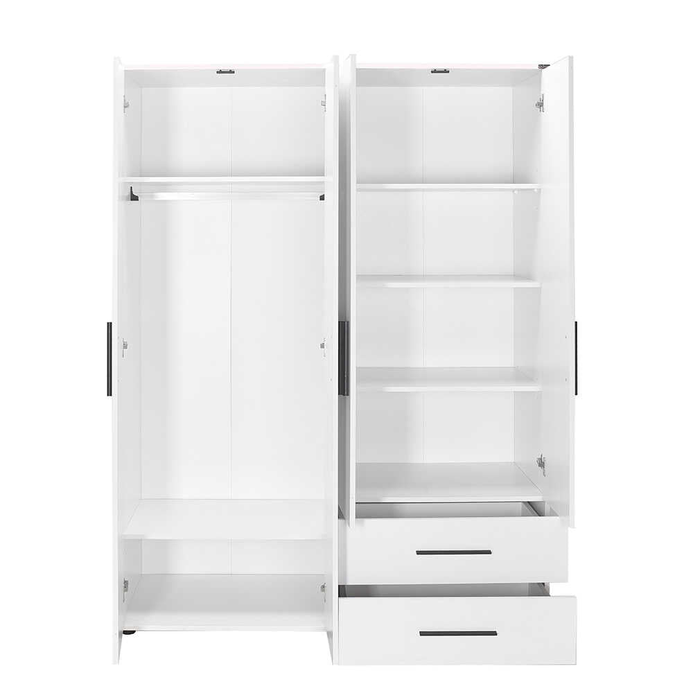Dulap Haine GRD-642-BB-3 Home Collection® White, 4 usi si 2 sertare, Alb, 137x187x52 cm