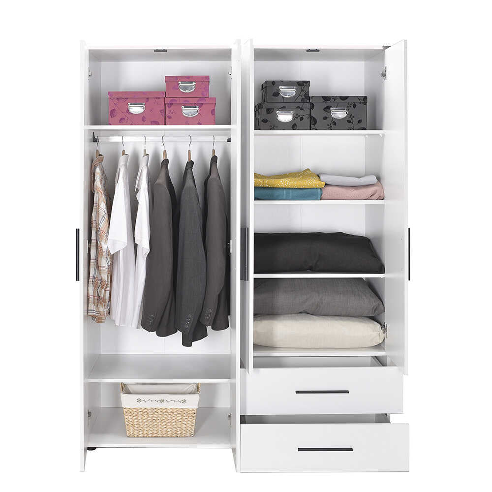 Dulap Haine GRD-642-BB-3 Home Collection® White, 4 usi si 2 sertare, Alb, 137x187x52 cm
