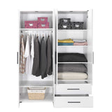 Dulap Haine GRD-642-BB-3 Home Collection® White, 4 usi si 2 sertare, Alb, 137x187x52 cm