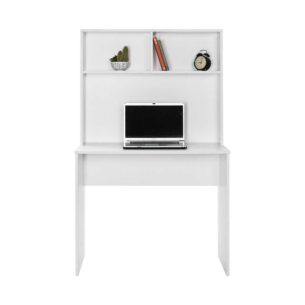 Birou CMU-190-BB-1 Home Collection® White cu biblioteca, Alb, 90x148x52 cm