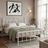 Wotso pat metalic, Alb - Negru, 140x200 cm - Wotso pat metalic, Alb - Negru, 140x200 cm - 386-000011