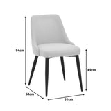 Zedna scaun bej din stofă, cu picioare metalice negre, Bej - Negru, 51x58x84 cm - Antracit-Negru